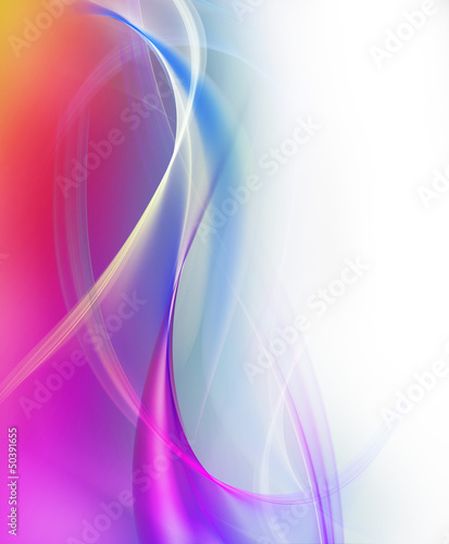 Illustration: Abstract elegant violet and blue waves on white background Abstract elegant violet and blue waves on white background