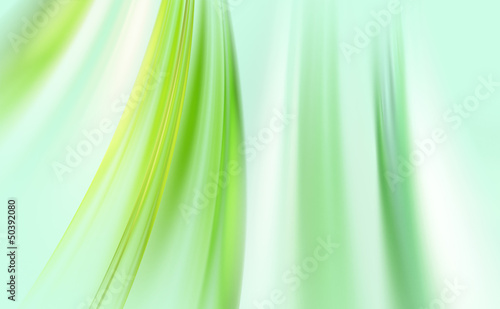 Illustration: Awesome abstract green waves on light blue background Awesome abstract green waves on light blue background