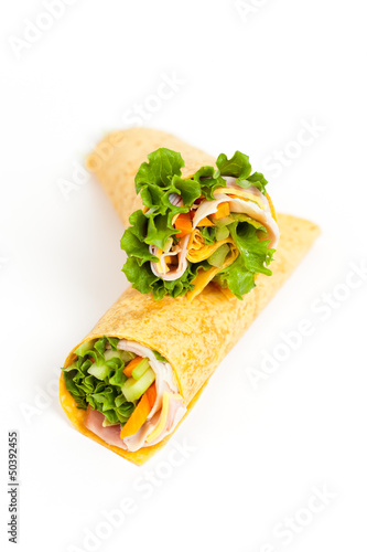 Photo: Deli Tortilla Wrap Cut in Half Deli Tortilla Wrap Cut in Half