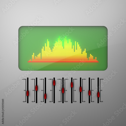 Illustration: 3D model of electronic equalizer 3D model of electronic equalizer