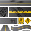 Asphalt road vector with tire tracks eps 10 transparency effects