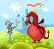 Vector: dragon and knight dragon and knight