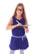 Photo: Smiling girl in filling information in her papers Smiling girl in filling information in her papers