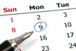 Circle marked on a calendar