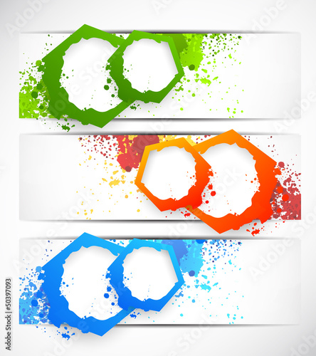 Vector: Set of grunge banners Set of grunge banners