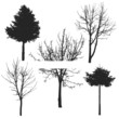 vector tree silhouette set