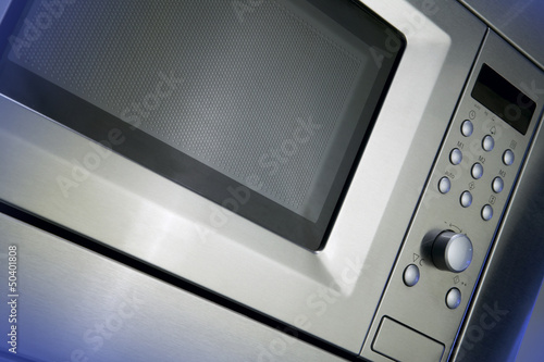 Photo: Microwave with blue light Microwave with blue light