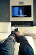 man by TV