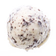 Eine Kugel Stracciatella Eis von oben