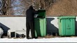 Homeless open the container