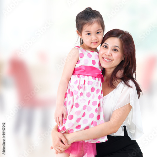 Photo: Mother and daughter at home. Mother and daughter at home.