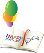A birthday greeting with balloons