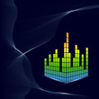 vector backdrop with bar graphs