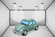 A garage with a car