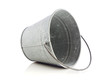 empty tilted tin bucket
