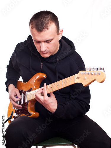 Photo: man with electric guitar man with electric guitar