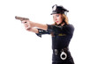 Female police isolated on the white