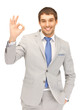 handsome man showing ok sign