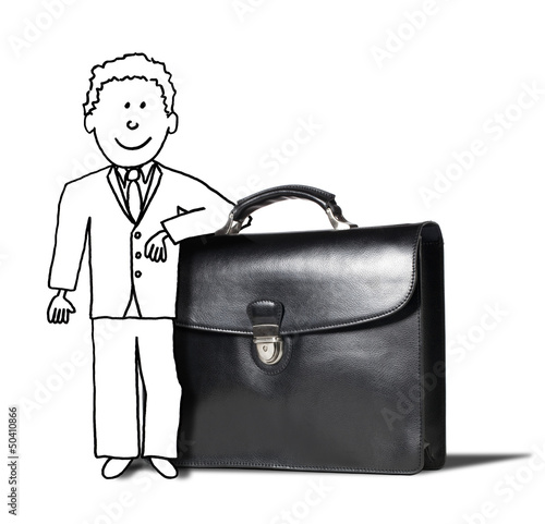 Photo: illustration of confident businessman working on project illustration of confident businessman working on project