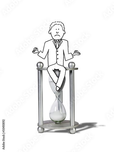 Photo: illustration of zen unhappy businessman dealing with deadlines illustration of zen unhappy businessman dealing with deadlines
