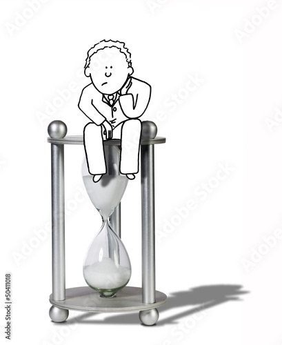 Photo: illustration of business man concerned about deadlines illustration of business man concerned about deadlines