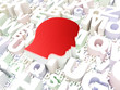 Business concept: Head on alphabet background