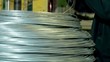 Mounting of the coil wire for nails production.