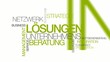 Network Lösungen Unternehmens beratung grün Wort tag cloud