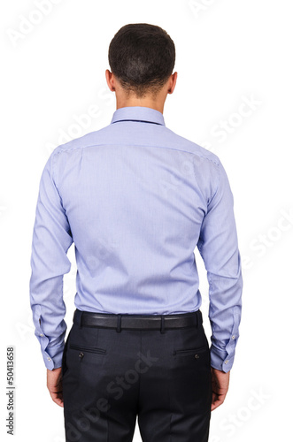 Photo: Male model with shirt isolated on white Male model with shirt isolated on white