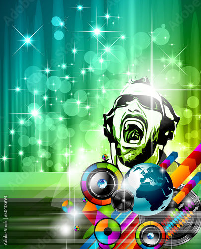 Vector: Music Club background for disco dance Music Club background for disco dance