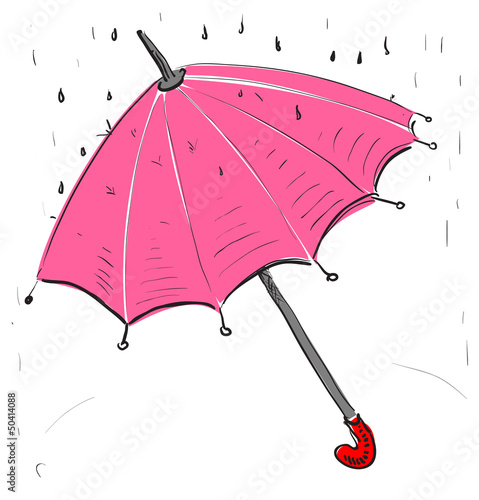 Vector: Umbrella under the rain Umbrella under the rain