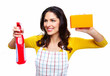 Young smiling cleaner woman.