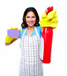 Young smiling cleaner woman.