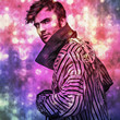 Multicolored portrait of elegant young handsome man.