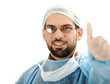 Successful doctor surgeon with thumb up