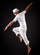Dancer dancing dances in white clothing