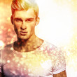 Multicolored portrait of elegant young handsome man.