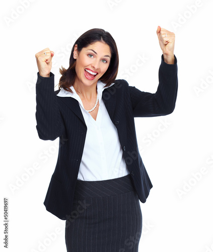 Photo: Happy successful business woman. Happy successful business woman.