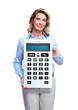 Accountant business woman with a calculator.