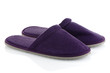 A pair of purple slippers