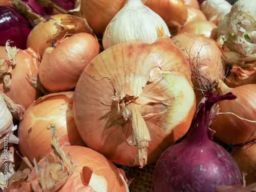 Photo: Collections of eatable onions for cooking. Collections of eatable onions for cooking.