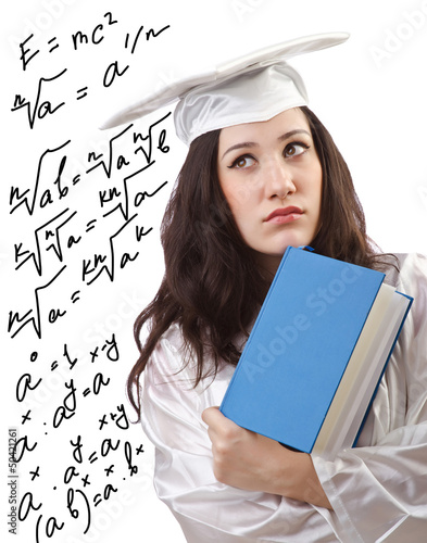 Photo: Happy graduate on white background Happy graduate on white background
