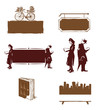 Vintage bookstore icons