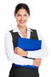 Young business woman with folder.
