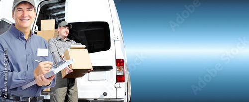 Photo: Delivery postman. Delivery postman.