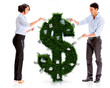 Business people with a money plant