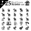 Real estate icons set, basic series
