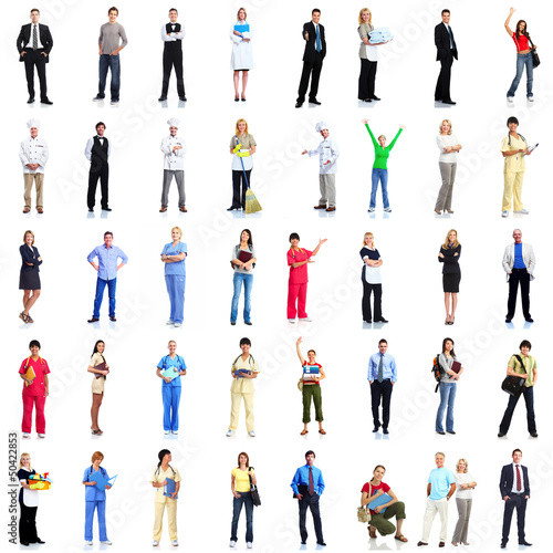 Photo: Group of workers people set. Group of workers people set.
