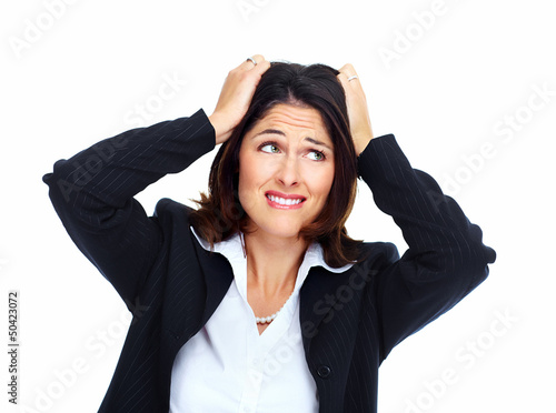 Photo: Young woman having a stress. Young woman having a stress.