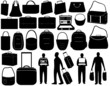 Illustration of different luggage isolated on white